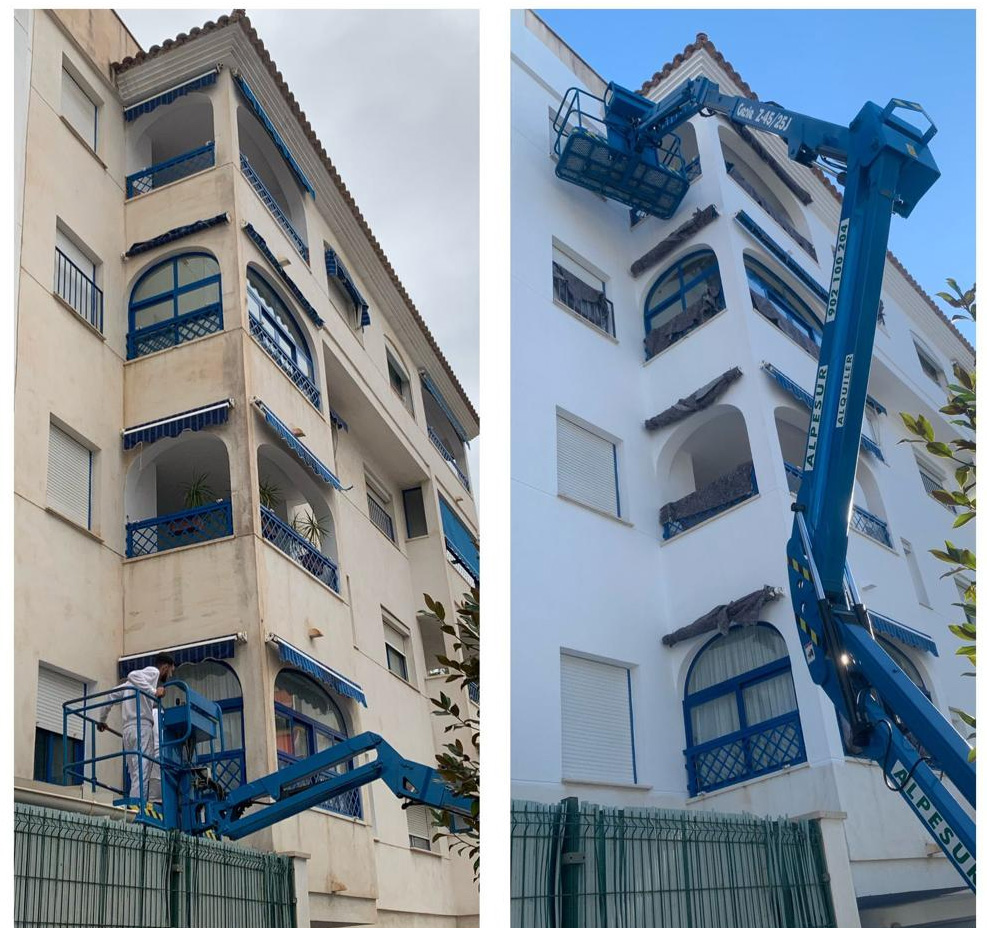 Before and after house and building painting marbella by jardineria espana